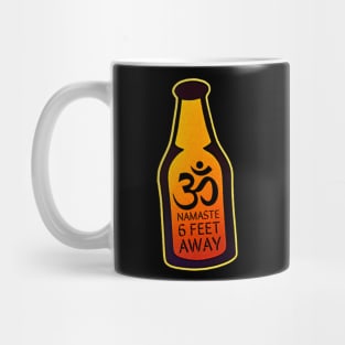 Namaste 6 Feet Away Yoga Beer Humor Mug